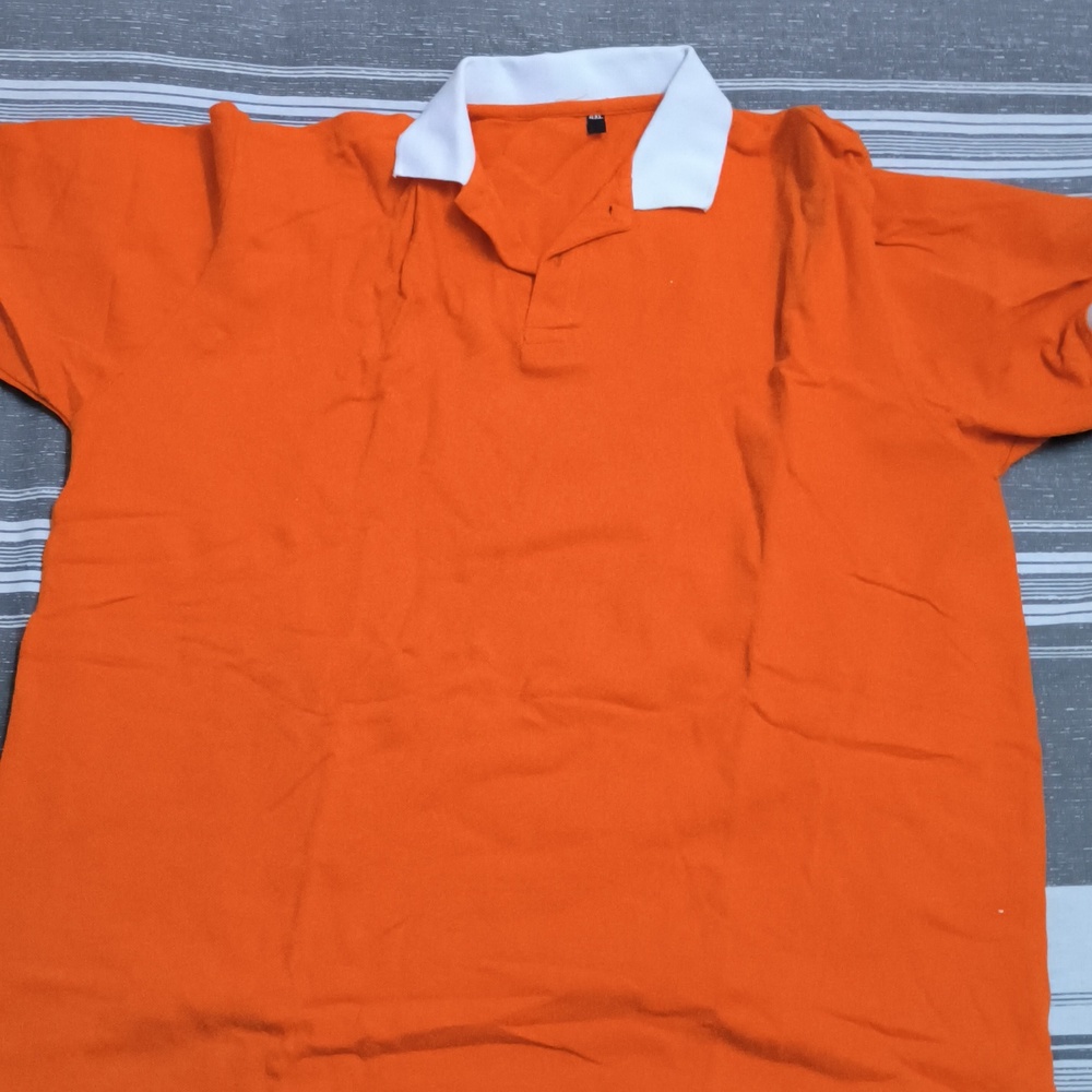 Orange collared tshirt for men - Picture 1 of 2